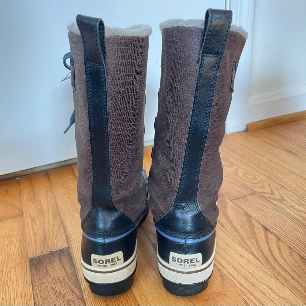 Sorel Tivoli Leather Lace-up Waterproof Duck Boots Winter Shoes Fleece 7